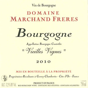 Bourgogne Vieilles Vignes Domaine Marchand Frères Gevrey Chambertin