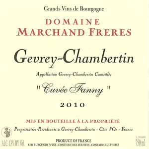 Gevrey Chambertin Cuvée Fanny - Domaine Marchand Frères Gevrey Chambertin