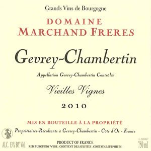 Gevrey Chambertin Vieilles Vignes - Domaine Marchand Frères Gevrey Chambertin