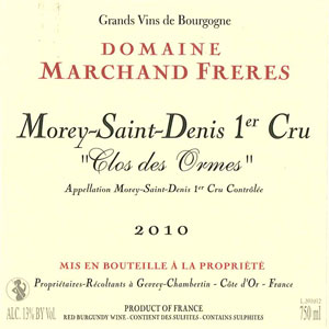 Morey Saint Denis 1er Cru Clos des Ormes - Domaine Marchand Frères Gevrey Chambertin